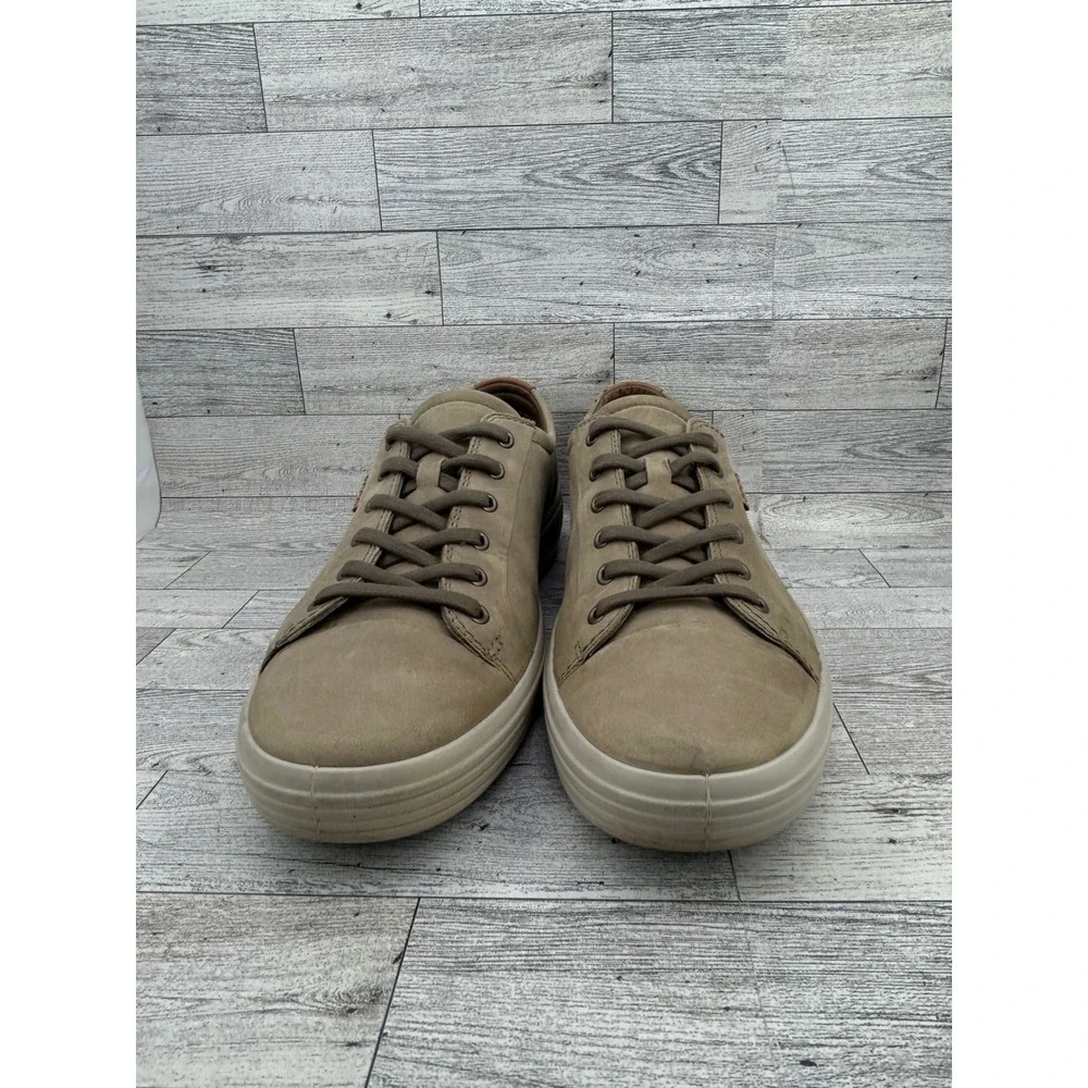ECCO Men's Casual Sneakers Taupe Leather Lace Up Comfort Size 11 EU‎ 45